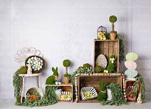 Elegant Vintage Easter Bunny Photography Backdrop (Every Bunny Needs Some Bunny 2)