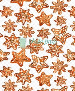 Gingerbread Stars POSING FABRIC 50x60